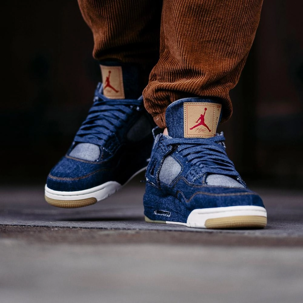 Levis x Air Jordan 4 Retro "Navy" Air Jordan 4 retro basketball sneakers