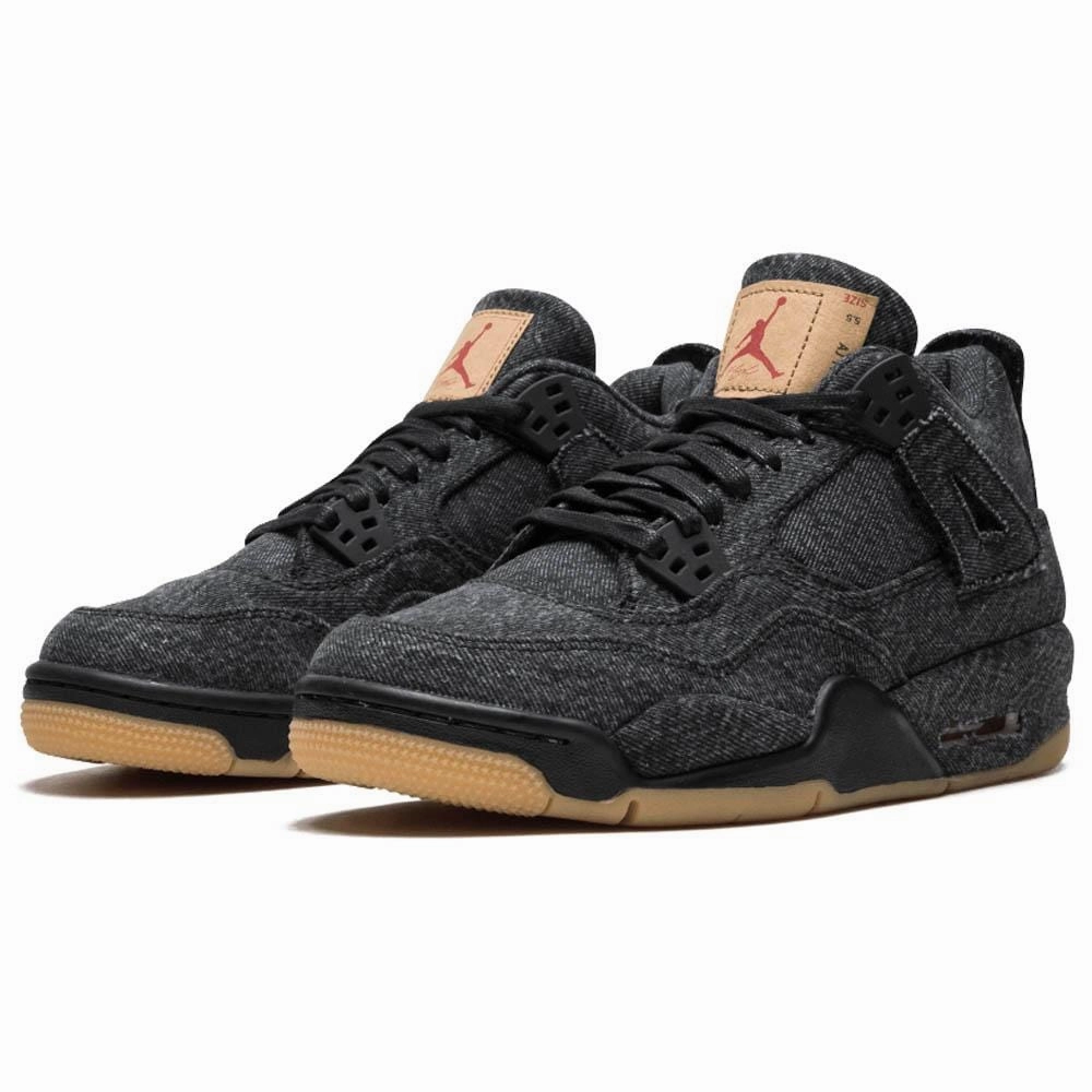 Levis x Nike Air Jordan 4 GS Black Air Jordan 4 retro basketball sneakers