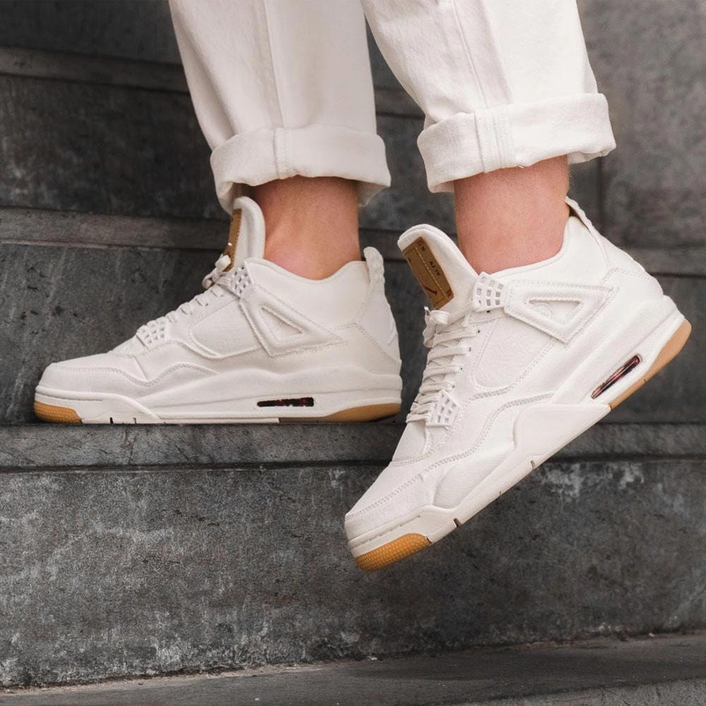 Levis x Nike Air Jordan 4 White Air Jordan 4 retro basketball sneakers