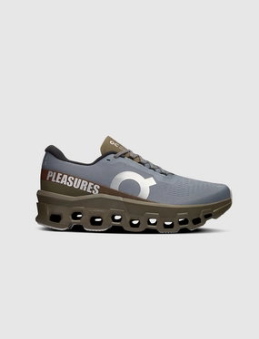 LOOP X PLEASURES X CLOUDMONSTER 2 "MIST/OLIVE" on running shoes with superior grip