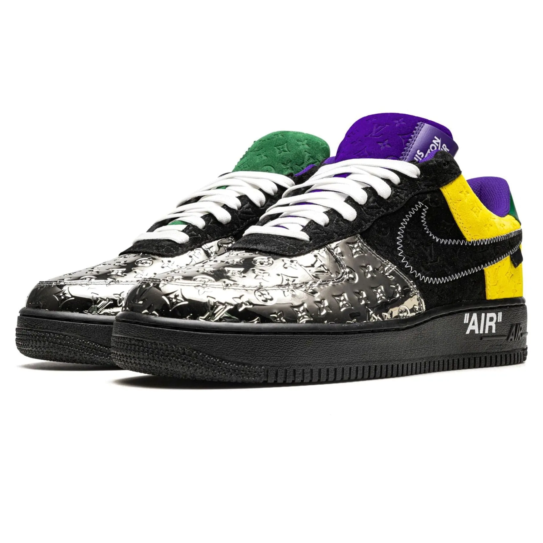 Louis Vuitton Nike Air Force 1 Low By Virgil Abloh Black Metallic Silver Nike Air Force 1 low-top sneakers