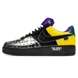 Louis Vuitton Nike Air Force 1 Low By Virgil Abloh Black Metallic Silver Nike Air Force 1 timeless sneakers for any outfit