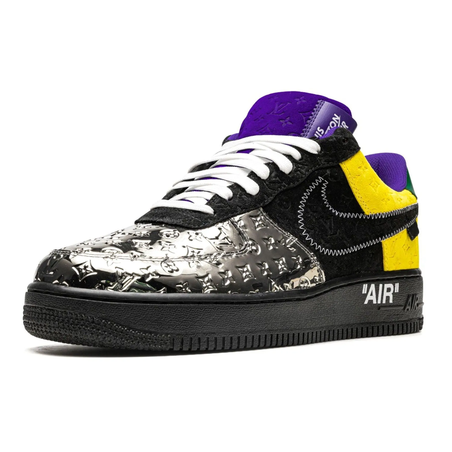 Louis Vuitton Nike Air Force 1 Low By Virgil Abloh Black Metallic Silver Nike Air Force 1 low-top sneakers