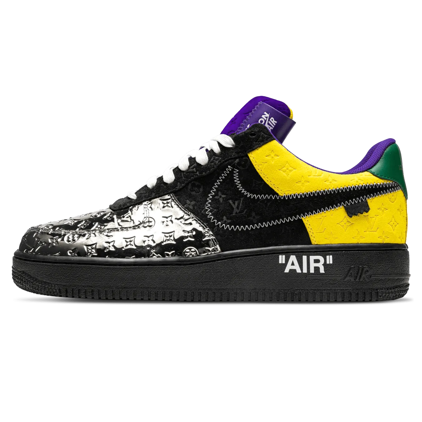 Louis Vuitton Nike Air Force 1 Low By Virgil Abloh Black Metallic Silver Nike Air Force 1 timeless sneakers for any outfit