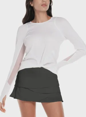 Lucky in Love Wrap it Up LS Top - White Clothing Lucky In Love Women