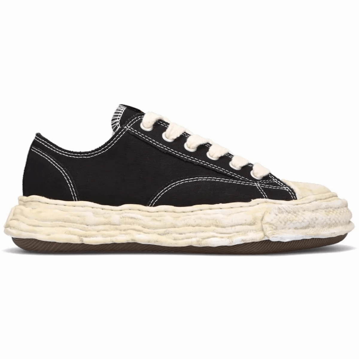 Maison Mihara Yasuhiro Peterson 23 Vintage Sole Canvas Low Black White Outdoor hiking shoes