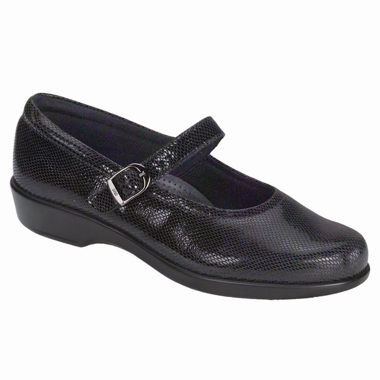 Maria - Black Snake SAS comfort walking shoes with supportive build