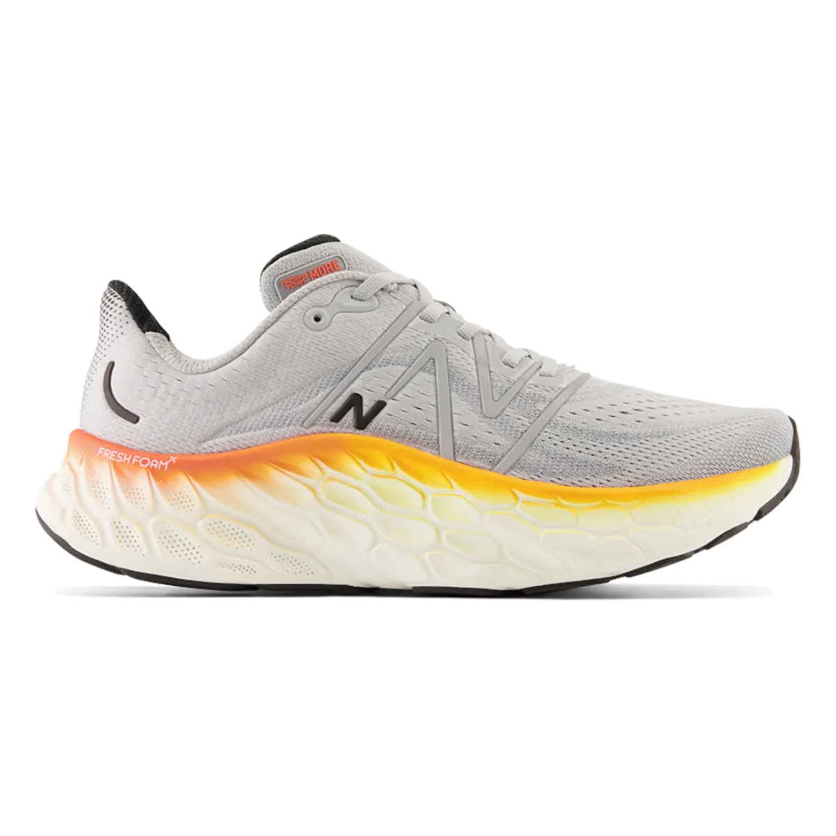 New Balance Fresh Foam X More V4 - Aluminum Grey - Neon Dragonfly - Hot Marigold