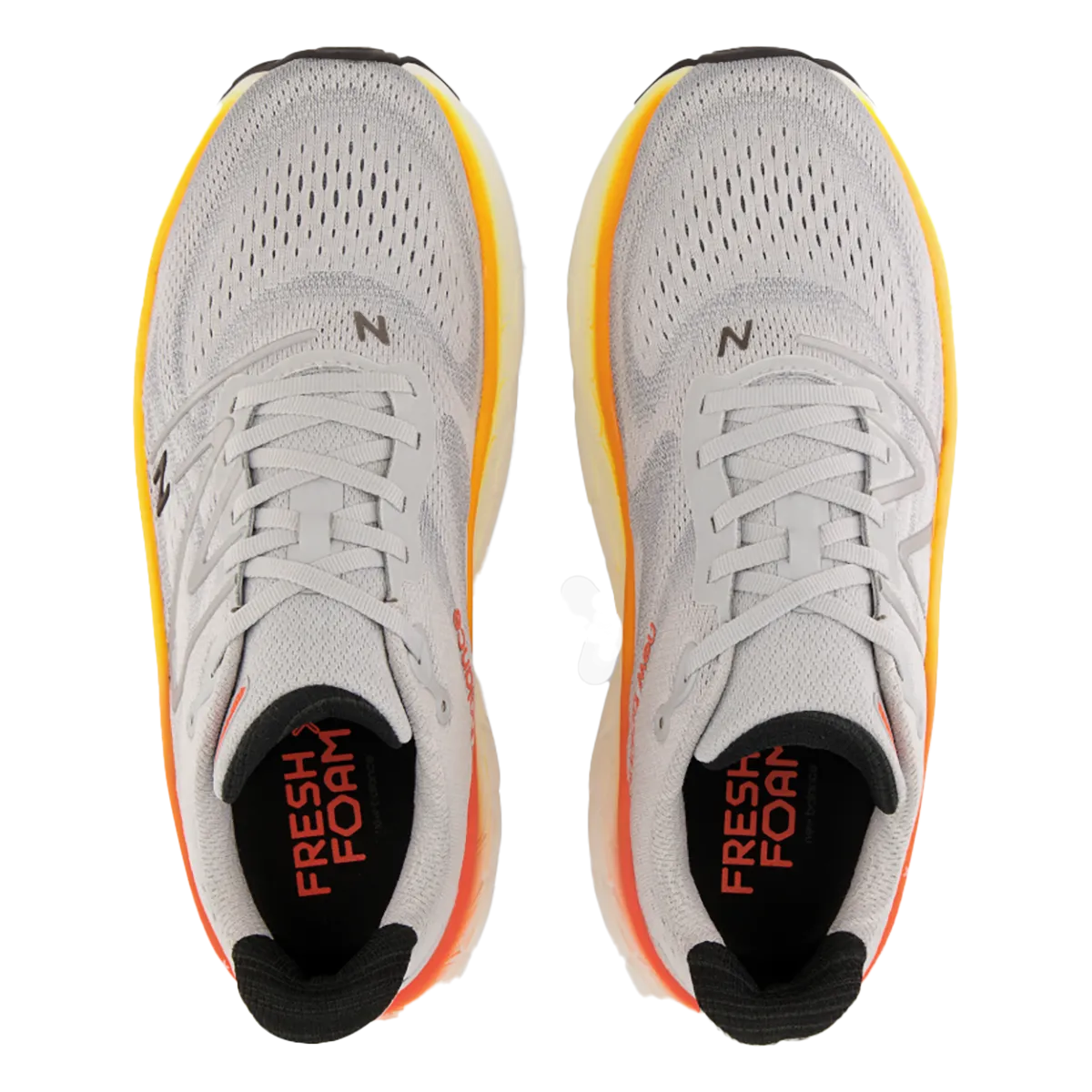 New Balance Fresh Foam X More V4 - Aluminum Grey - Neon Dragonfly - Hot Marigold