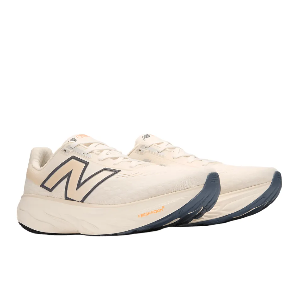 New Balance Men's Fresh Foam X 1080 v14 Running Shoes in Sea Salt/Vintage Indigo/Hot Mango SS25 Shoes_New-Balance