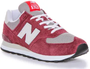New Balance U574 BGH Trainers In Burgundy Shoes New Balance
