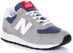 New Balance U574 GWH Trainers In Grey Blue Shoes New Balance