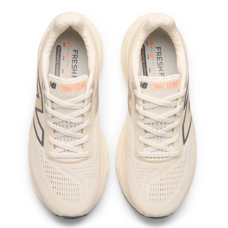 New Balance Women's Fresh Foam X 1080 v14 Running Shoes in Sea Salt/Vintage Indigo/Hot Mango SS25 Shoes_New-Balance