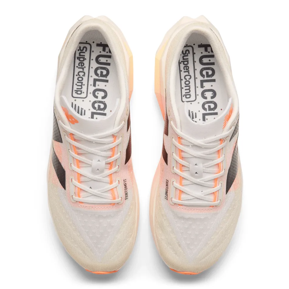 New Balance Women's FuelCell SuperComp Elite V4 Running Shoes in White/Angora/Hot Mango SS25 Shoes_New-Balance