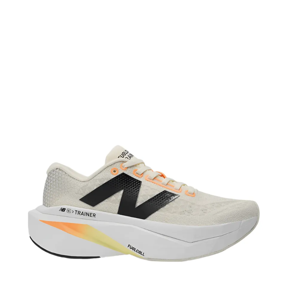 New Balance Women's FuelCell SuperComp Trainer V3 Running Shoes in Angora with Hot Mango and Black SS25 Shoes_New-Balance