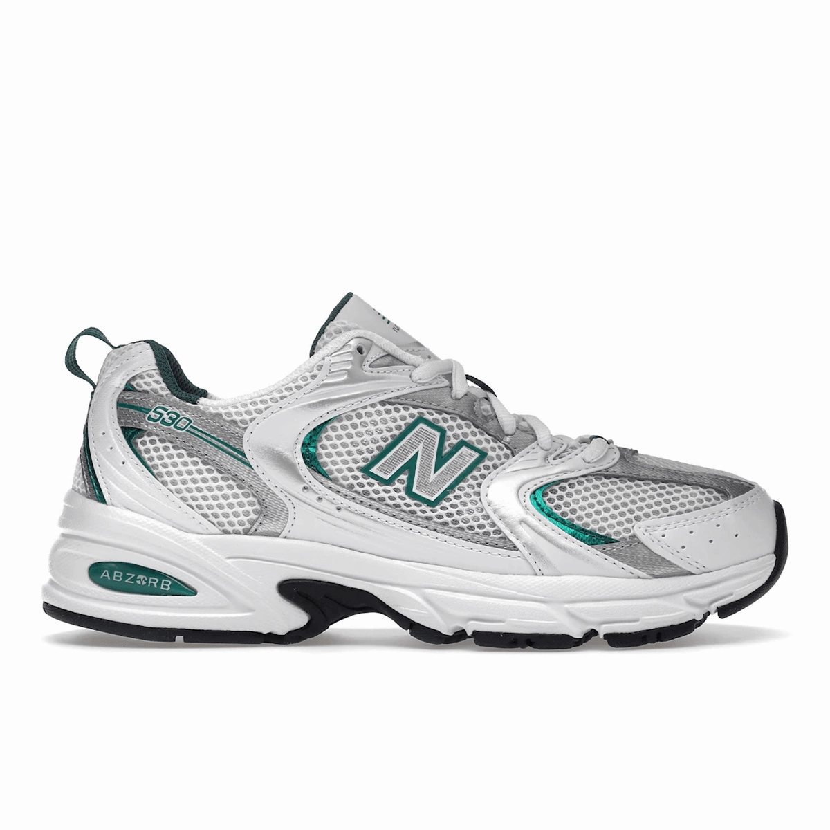 New Balance 530 White Silver Green new balance 530 classic sneakers casual wear