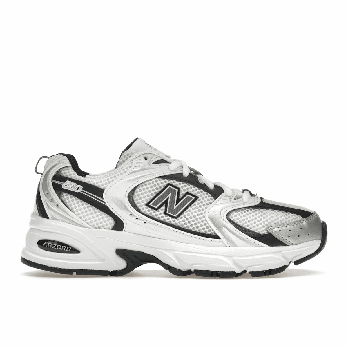 New Balance 530 White Silver Metallic Black new balance 530 classic sneakers casual wear