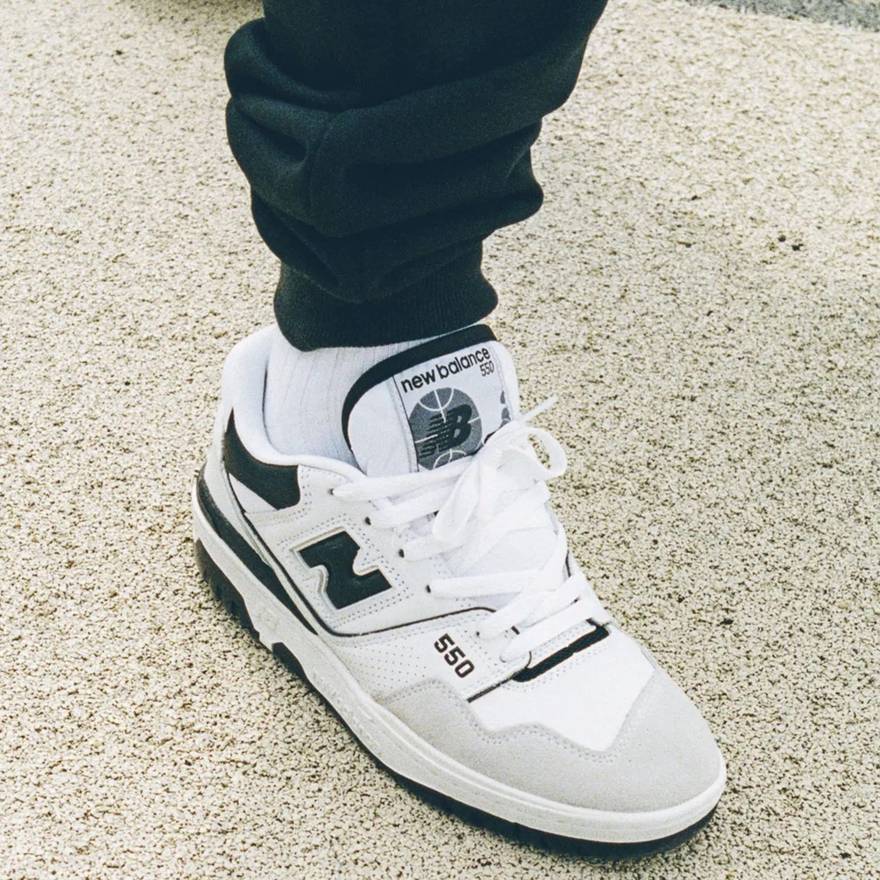 New Balance 550 'Sea Salt Black' Vintage 550 sneakers