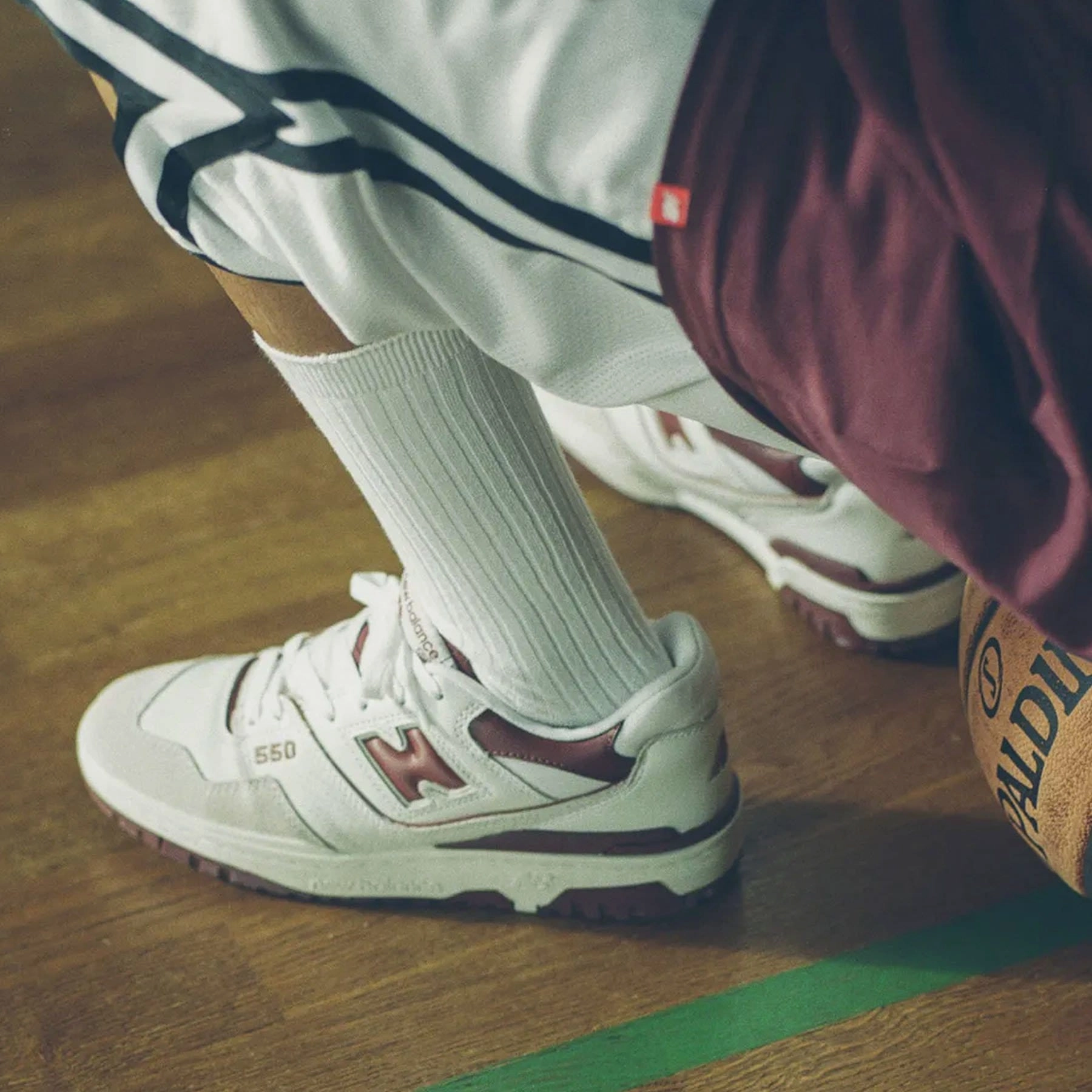New Balance 550 Sea Salt Burgundy Vintage 550 sneakers