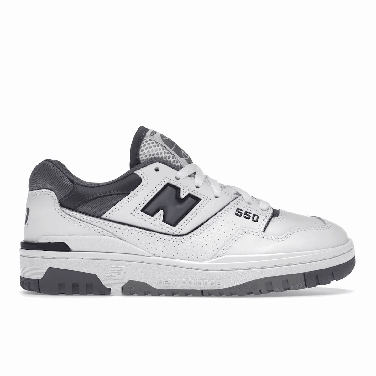New Balance 550 White Gray Dark Grey new balance 550 retro basketball shoes stylish design