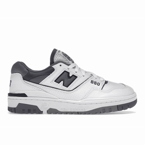 New Balance 550 White Gray Dark Grey new balance 550 retro basketball shoes stylish design