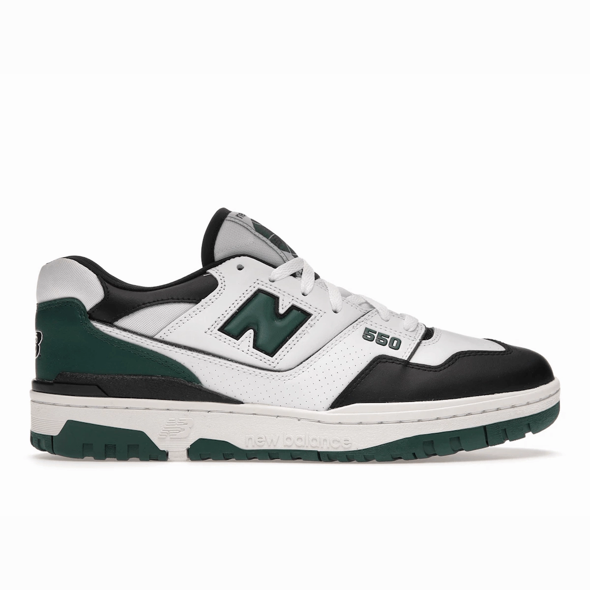 New Balance 550 White Green Black new balance 550 retro basketball shoes stylish design