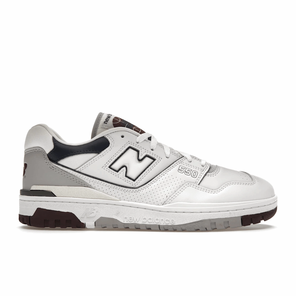 New Balance 550 White Natural Indigo Burgundy new balance 550 retro basketball shoes stylish design