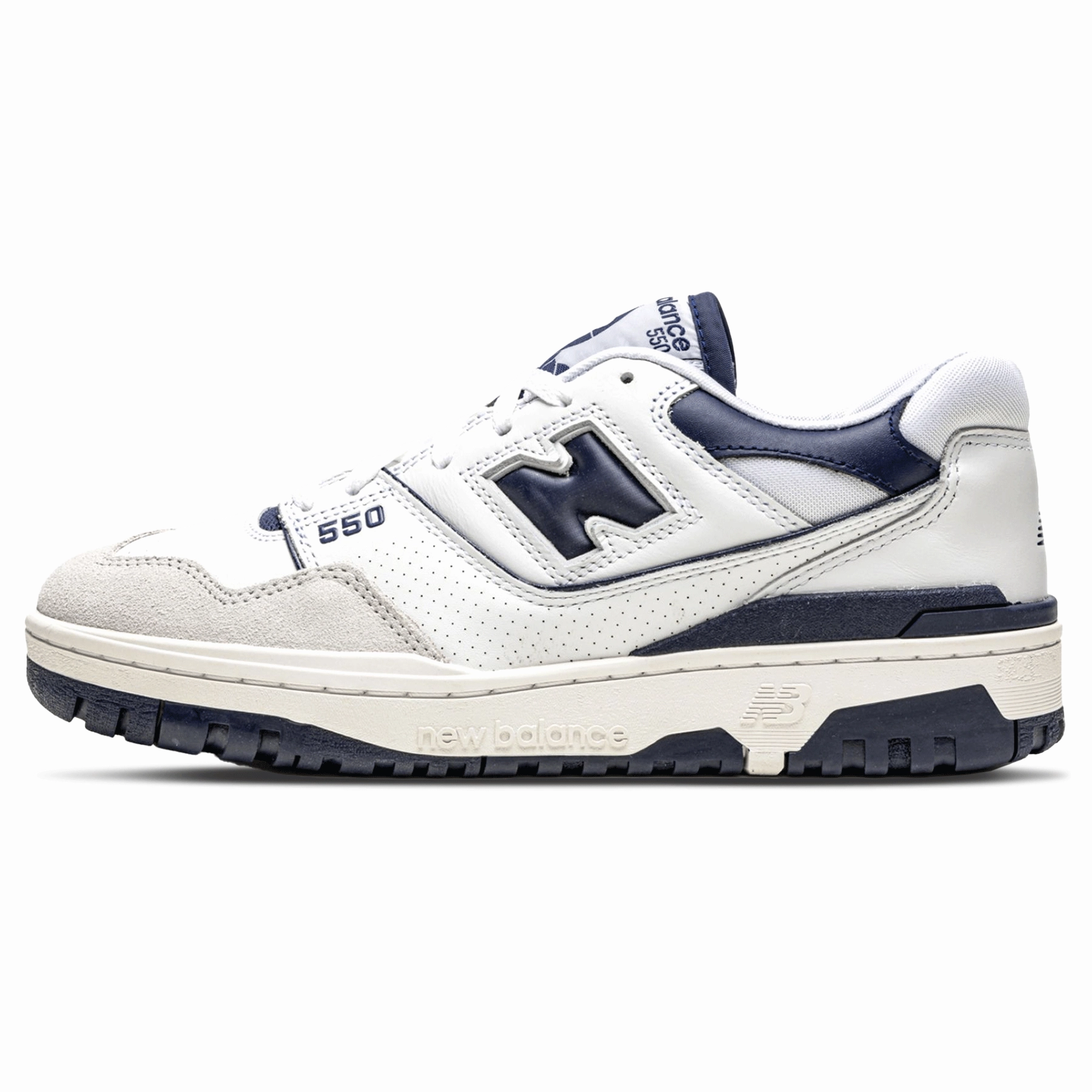 New Balance 550 White Navy new balance 550 vintage sneakers durable and trendy