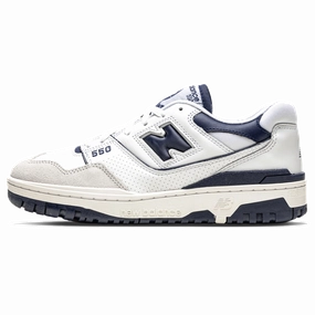 New Balance 550 White Navy new balance 550 vintage sneakers durable and trendy