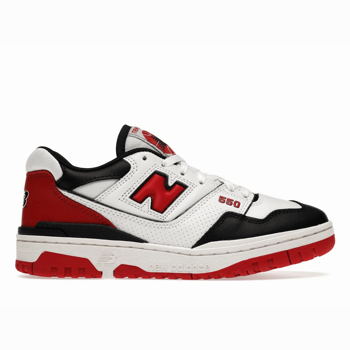 New Balance 550 White Red Black new balance 550 retro basketball shoes stylish design