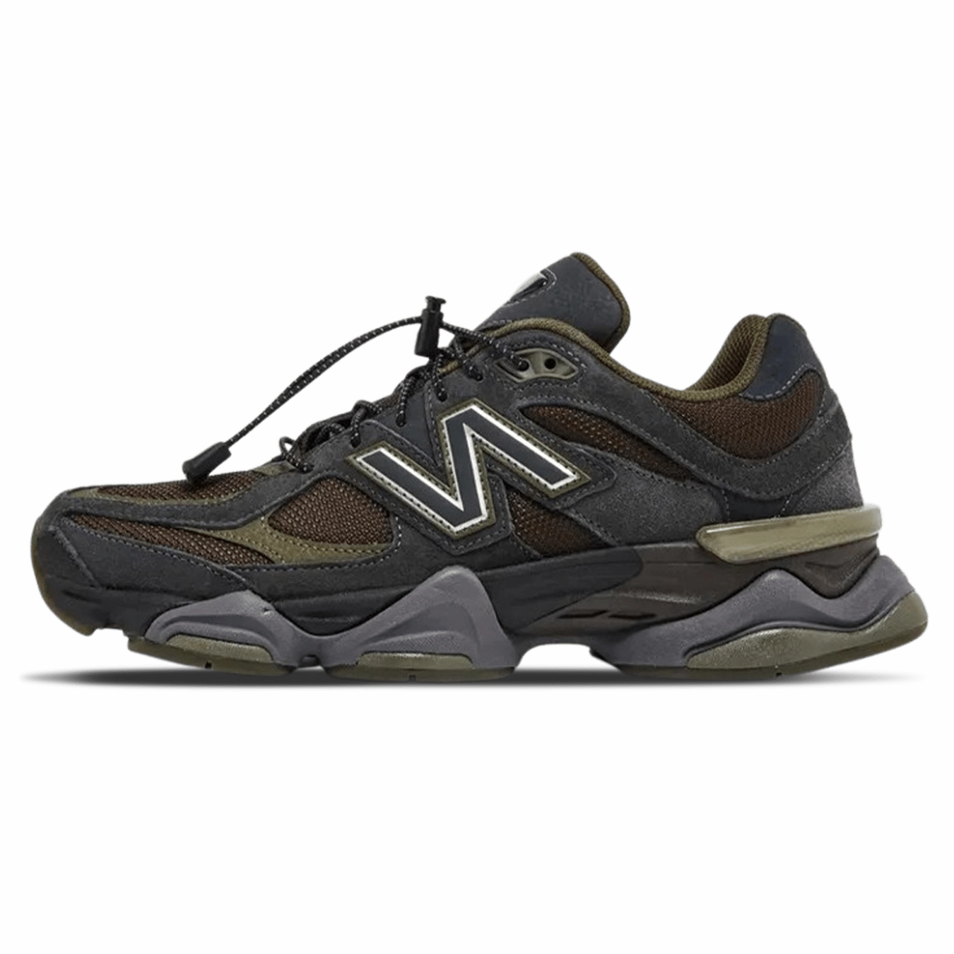 New Balance 9060 'Blacktop Dark Moss' new balance 9060 cushioned athletic shoes