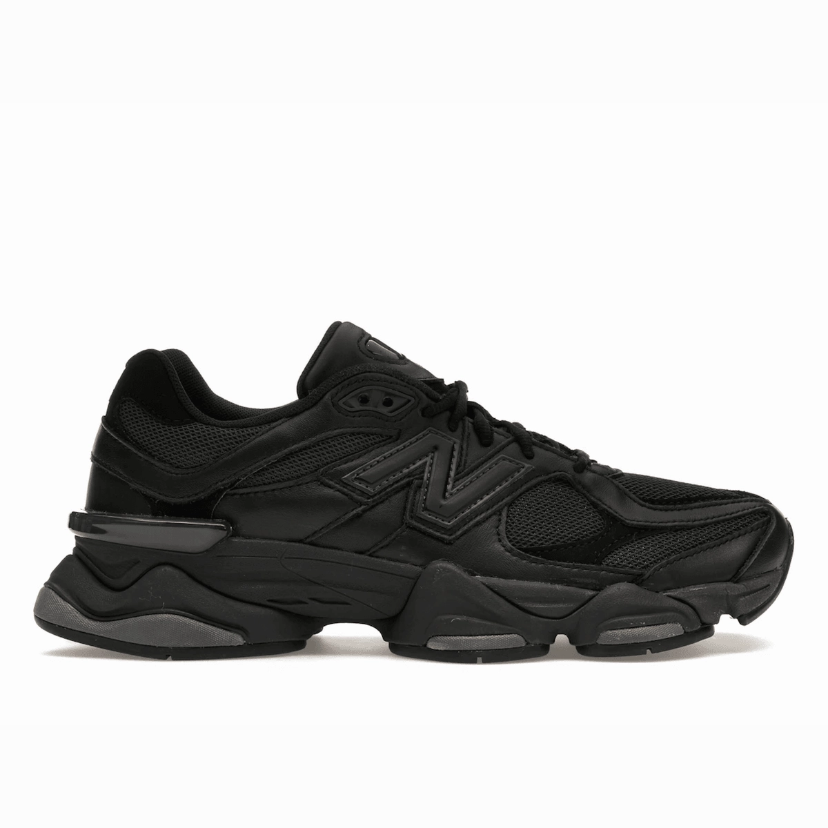 New Balance 9060 Triple Black Leather new balance 9060 running shoes breathable and light