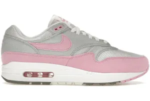Nike Air Max 1 '87 Metallic Platinum Pink Rise Nike Air Max casual shoes with visible air tech