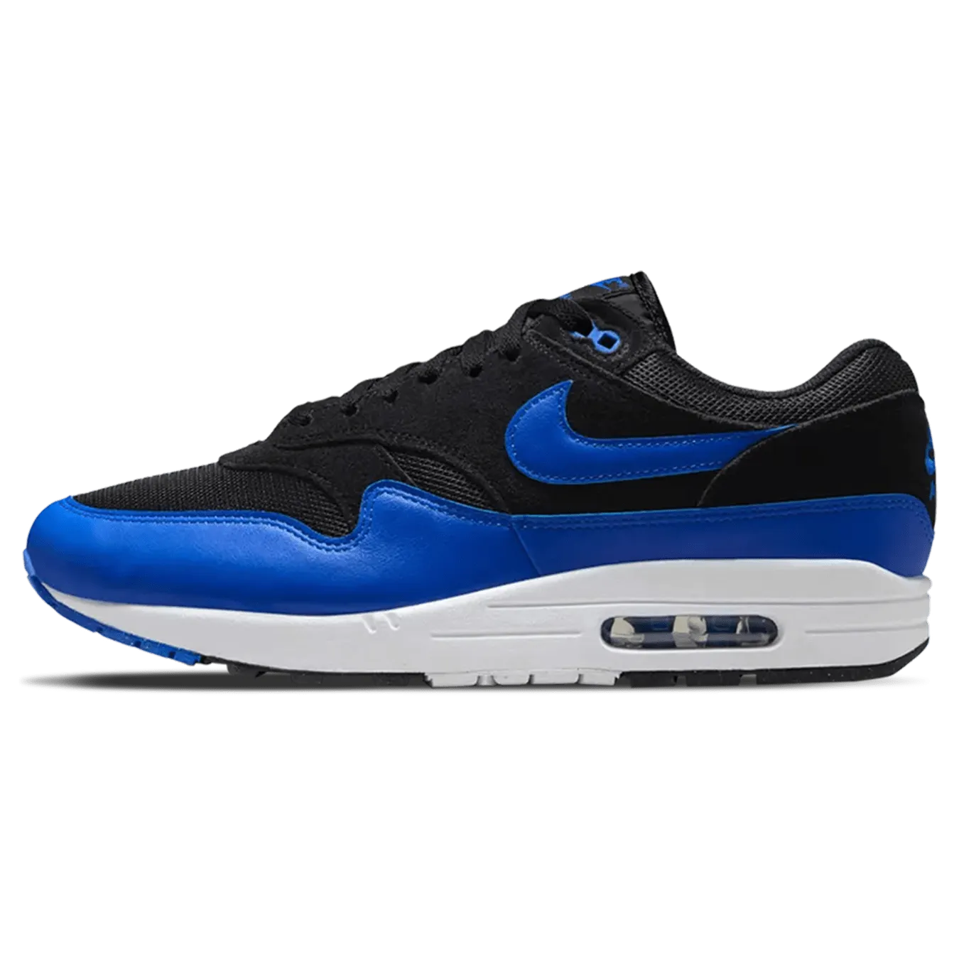 Nike Air Max 1 Essential 'Black Hyper Royal' Nike Air Max lifestyle sneakers with sport details