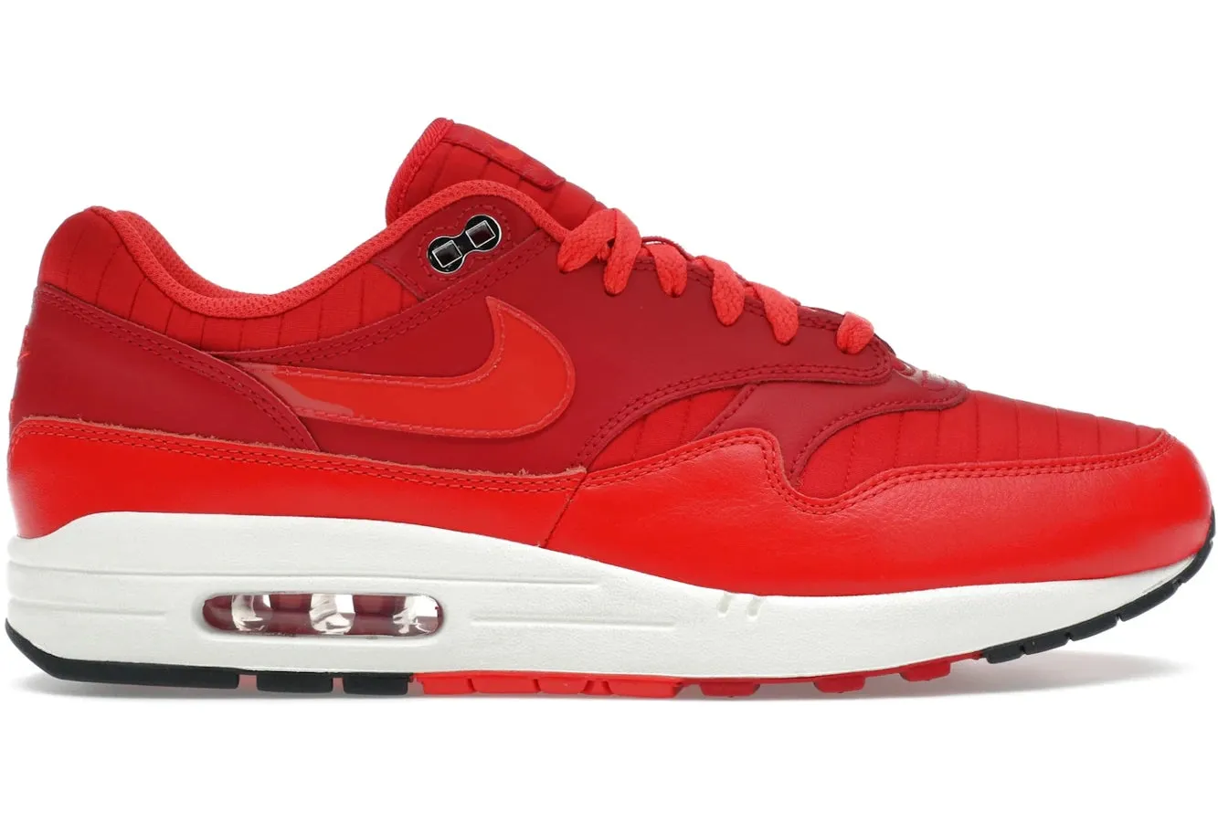 Nike Air Max 1 Gym Red Crimson Nike Air Max casual shoes with visible air tech