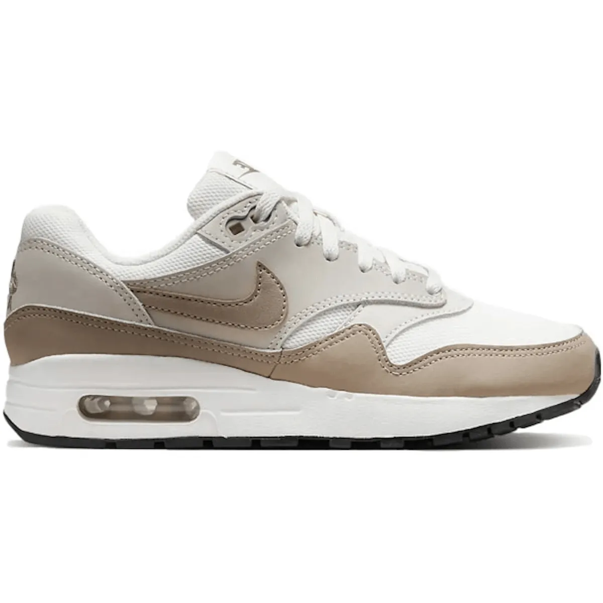 Nike Air Max 1 Light Orewood Brown Khaki Nike Air Max casual shoes with visible air tech