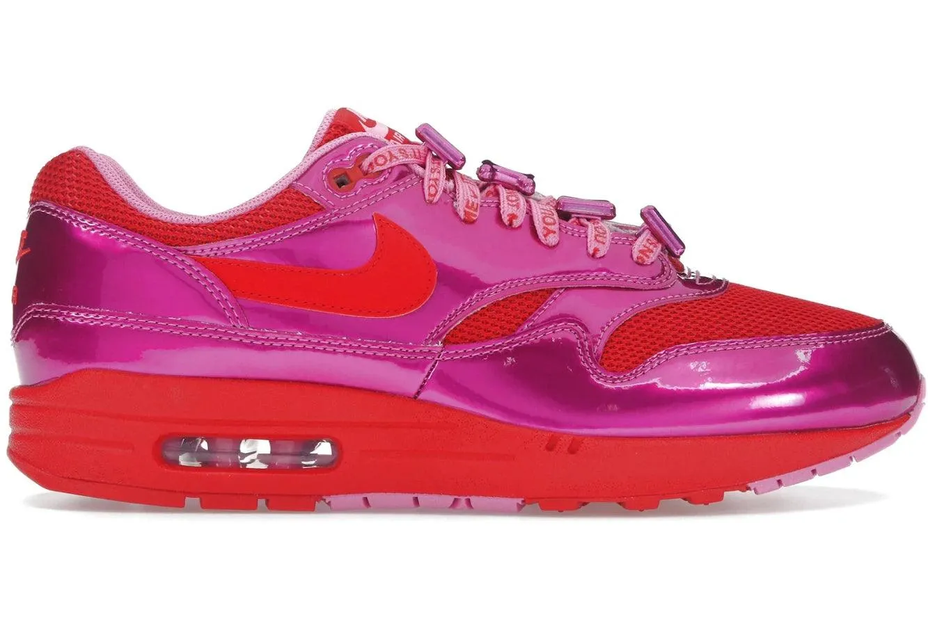 Nike Air Max 1 PRM Valentine??s Day Playful Pink Nike Air Max casual shoes with visible air tech