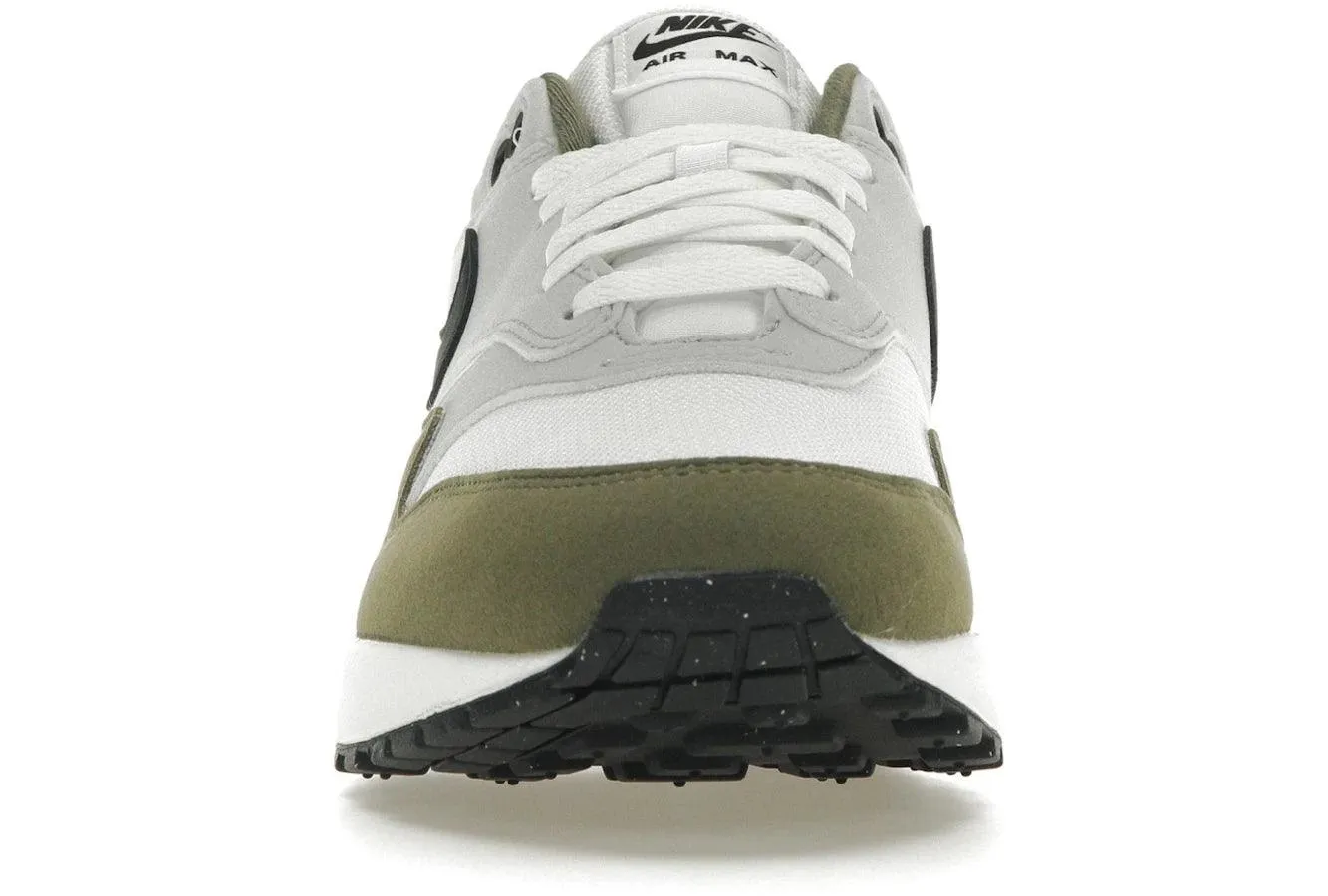 Nike Air Max 1 White Black Medium Olive Nike Air Max casual shoes