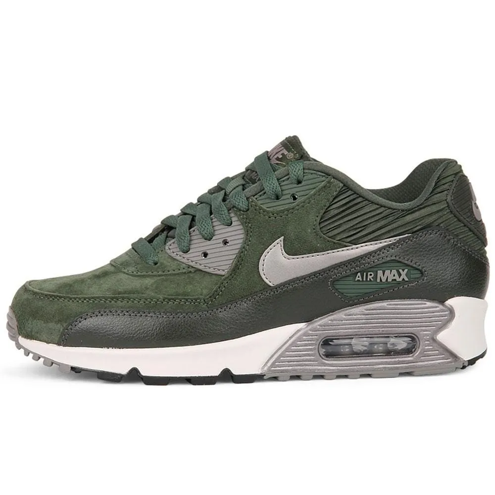 Nike Air Max 90 Carbon Green Leather Trainers nike air max 90 lightweight athletic sneakers