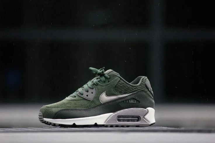 Nike Air Max 90 Carbon Green Leather Trainers Nike Air Max collection
