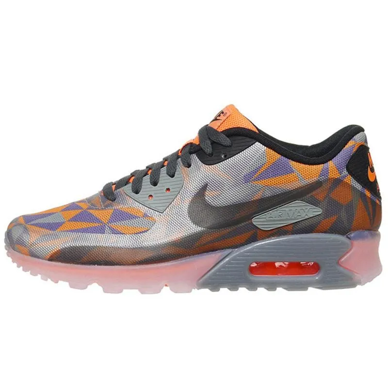 Nike Air Max 90 Ice Wolf Grey-Black-Atomic Orange nike air max 90 lightweight athletic sneakers