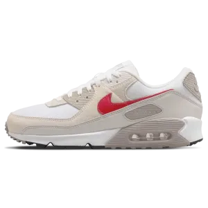 Nike Air Max 90 'Summit White University Red' nike air max 90 lightweight athletic sneakers