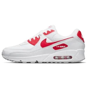 Nike Air Max 90 'White University Red' nike air max 90 lightweight athletic sneakers