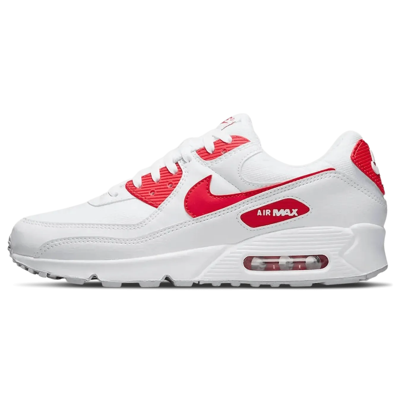 Nike Air Max 90 'White University Red' nike air max 90 lightweight athletic sneakers