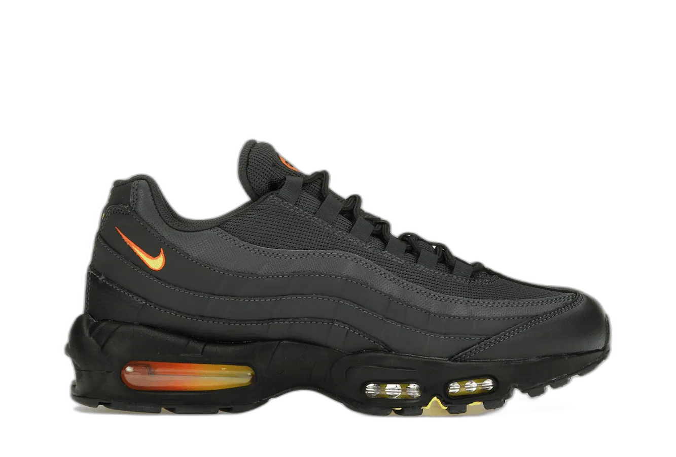 Nike Air Max 95 Anthracite Safety Orange Nike Air Max casual shoes with visible air tech