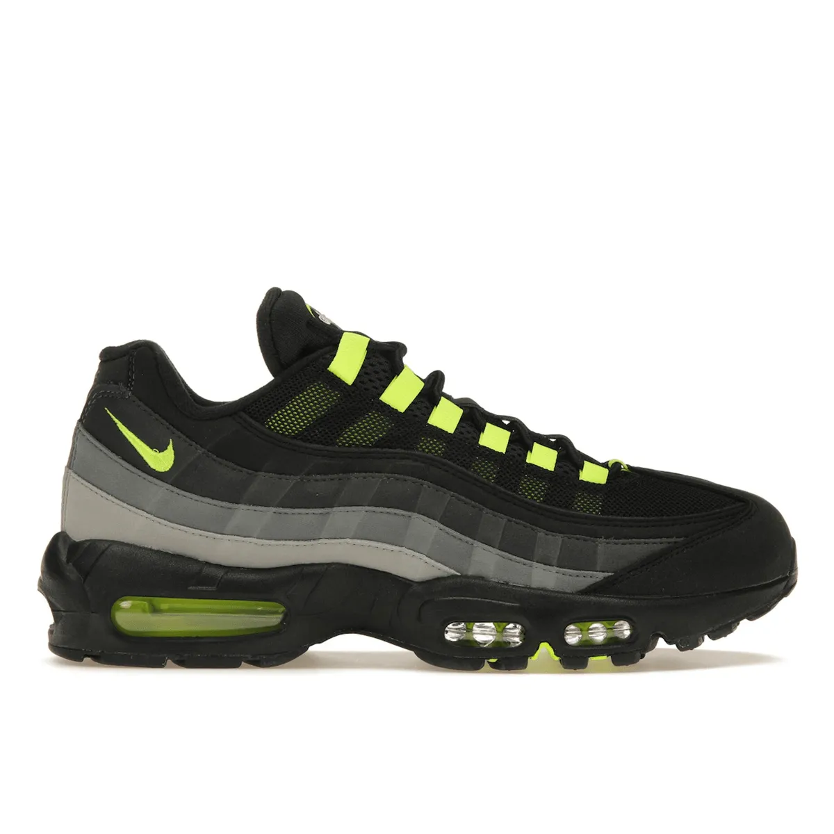 Nike Air Max 95 Black Neon Nike Air Max casual shoes with visible air tech