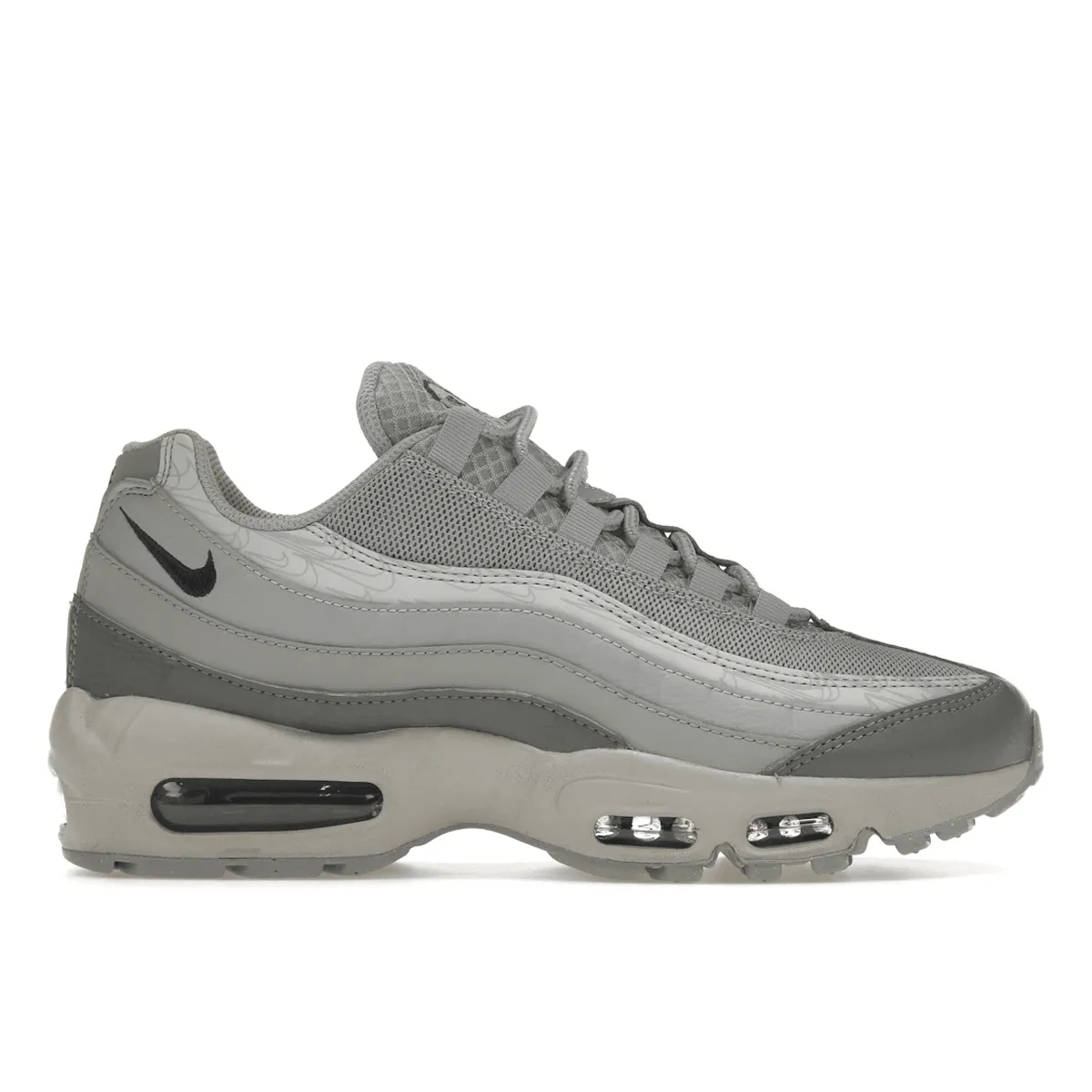 Nike Air Max 95 Gray Midnight Navy Nike Air Max casual shoes with visible air tech