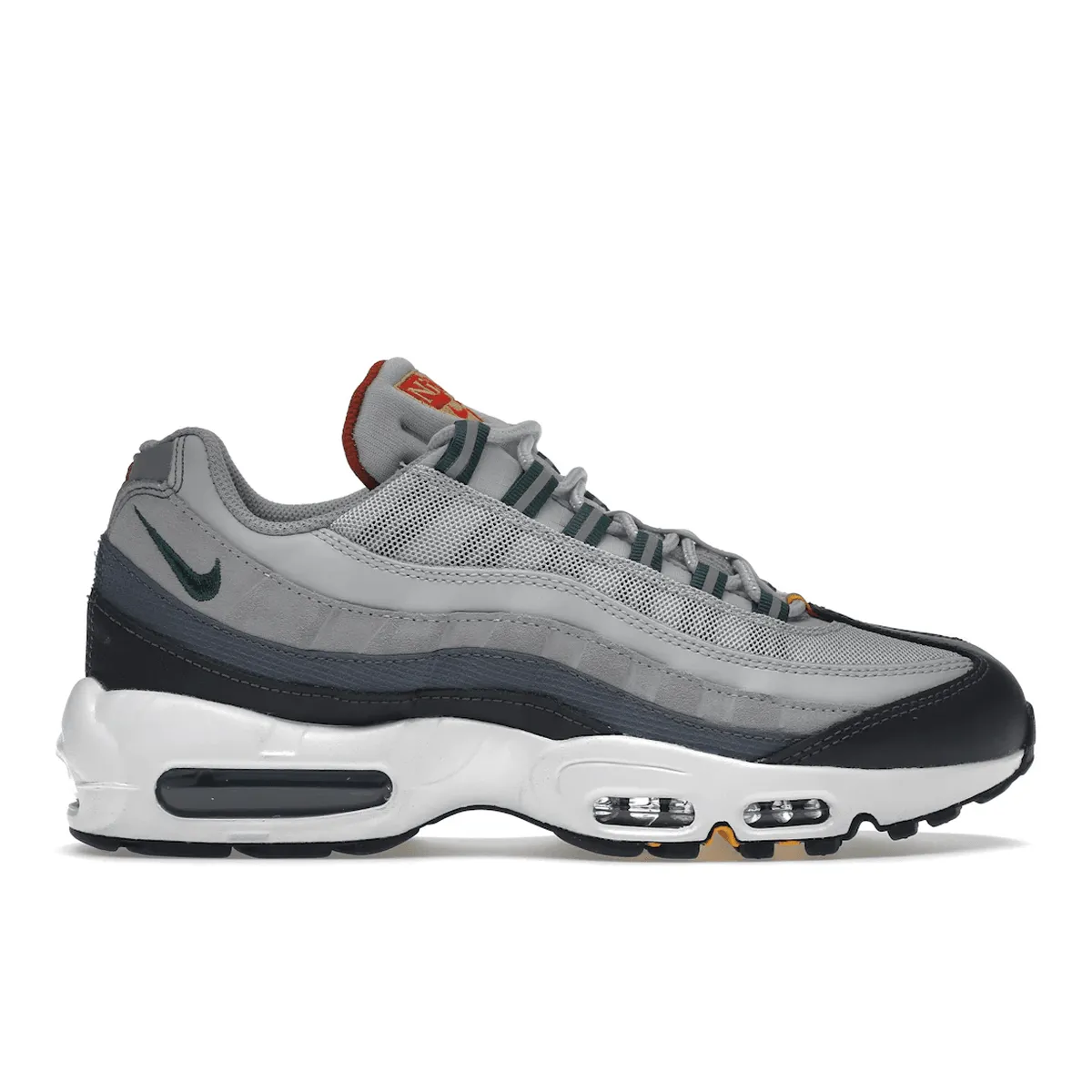 Nike Air Max 95 Pure Platinum Gorge Green Nike Air Max casual shoes with visible air tech