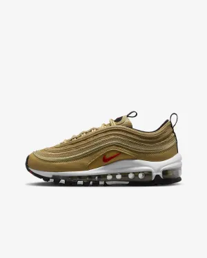 Nike Air Max 97 OG QS Metallic Gold 2017 GS (918890-700) Youth Size 3Y-5Y nike air max versatile running and casual sneakers