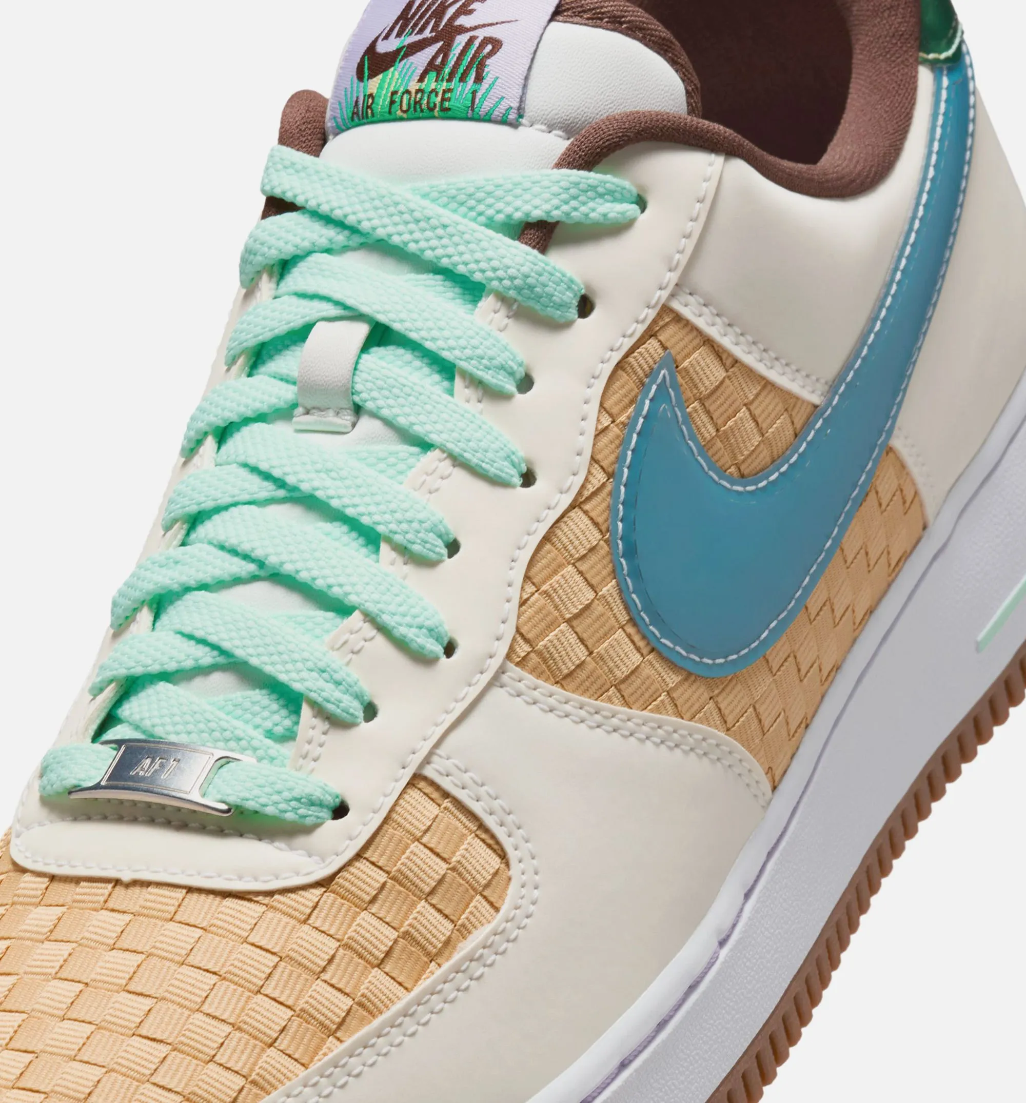 Nike Clothing Air Force 1 Retro Sesame and White Mens Lifestyle Shoe - Summit White/Glacier Blue/Mint Foam